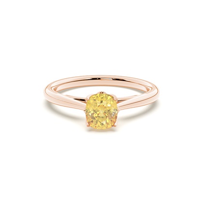 Floral Shank Yellow Diamond Ring