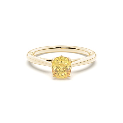 Floral Shank Yellow Diamond Ring