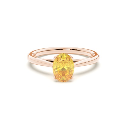 Floral Shank Yellow Diamond Engagement Ring