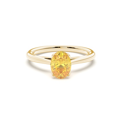 Floral Shank Yellow Diamond Engagement Ring