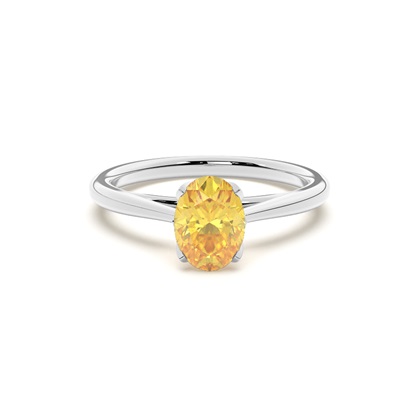 Floral Shank Yellow Diamond Engagement Ring