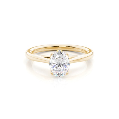 Oval Yellow Gold Solitaire Diamond Rings