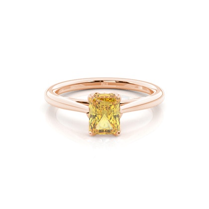 Floral Shank Yellow Diamond Engagement Ring