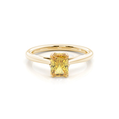Floral Shank Yellow Diamond Engagement Ring