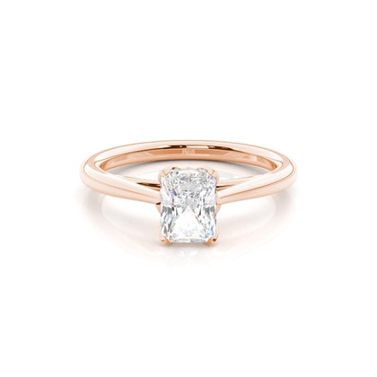 Radiant Rose Gold Solitaire Diamond Rings