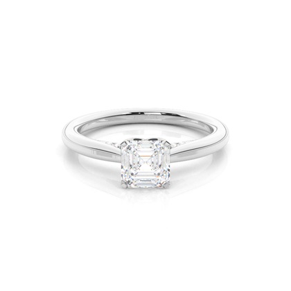 Asscher solitaire engagement rings