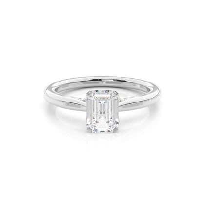Emerald Solitaire Diamond Rings