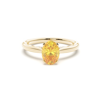 Floral Shank Yellow Diamond Ring