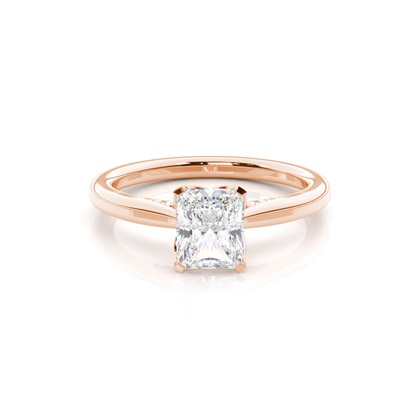 Radiant Rose Gold Solitaire Diamond Rings