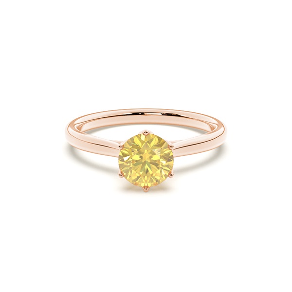 Floral Shank Yellow Diamond Engagement Ring