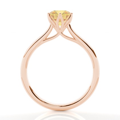Floraler Verlobungsring mit gelbem Diamant