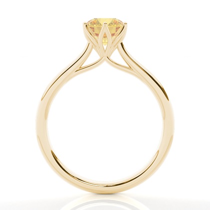 Floral Shank Yellow Diamond Engagement Ring