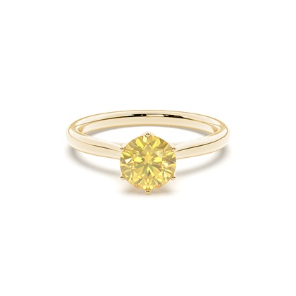 Floral Shank Yellow Diamond Engagement Ring