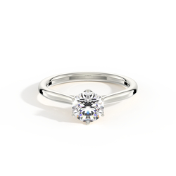 1.50ct Round Diamond Floral Solitaire Engagement Ring