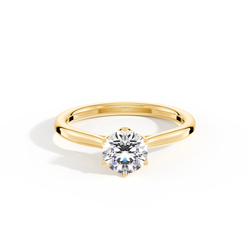 1.00ct Round Diamond Floral Solitaire Engagement Ring