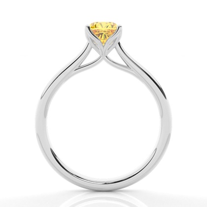 Floral Shank Yellow Diamond Engagement Ring