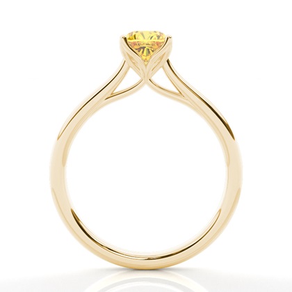 Floral Shank Yellow Diamond Engagement Ring