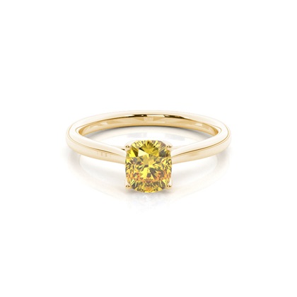 Floral Shank Yellow Diamond Ring