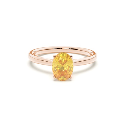 Floral Shank Yellow Diamond Engagement Ring