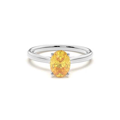 Floral Shank Yellow Diamond Engagement Ring