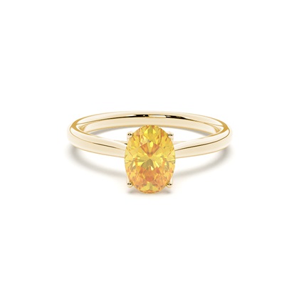 Floral Shank Yellow Diamond Engagement Ring