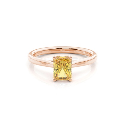 Floral Shank Yellow Diamond Engagement Ring