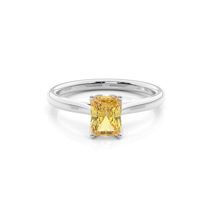 Floral Shank Yellow Diamond Engagement Ring