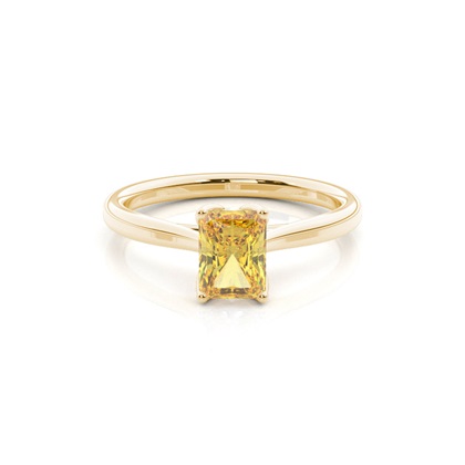 Floral Shank Yellow Diamond Engagement Ring