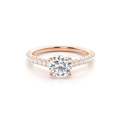 Rose Gold Side Stone Diamond Rings