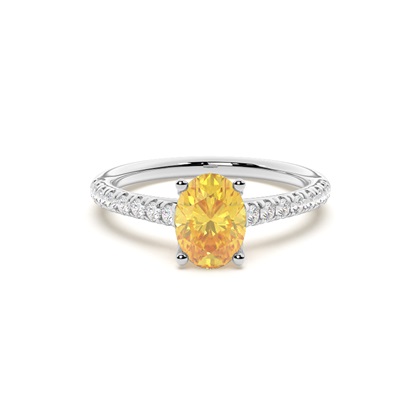 Oval Yellow Diamond Engagement Rings