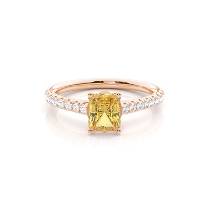 Floral Shank Yellow Diamond Ring