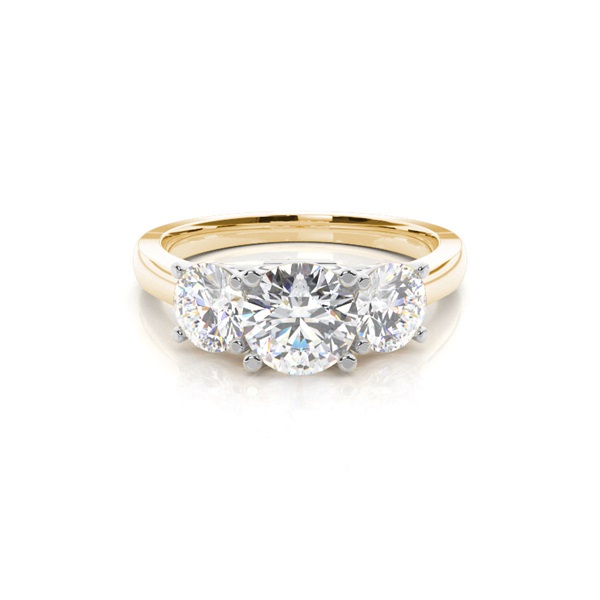 Two tone Trilogy Diamond Engagement Ring