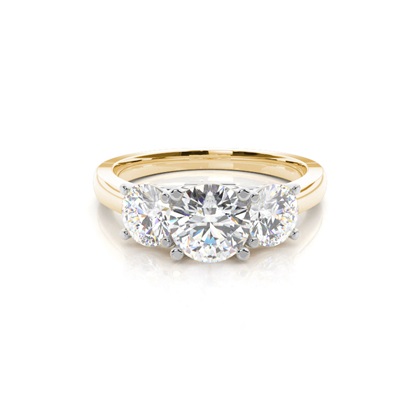 Two tone Trilogy Diamond Engagement Ring