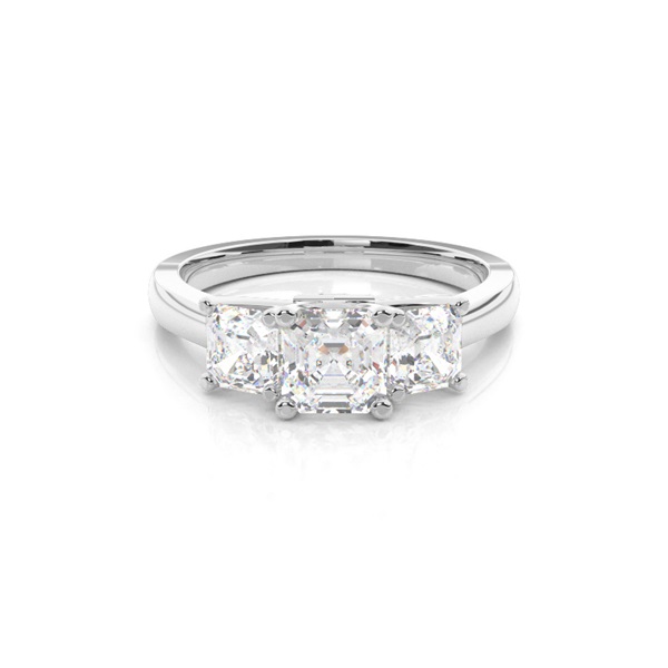 Two tone Trilogy Diamond Engagement Ring