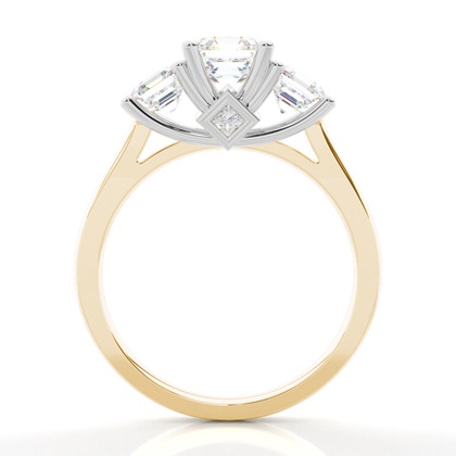 2.00 Carat Gelbgold Trilogie Verlobungsringe