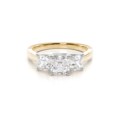 Two tone Trilogy Diamond Engagement Ring