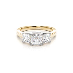 Two tone Trilogy Diamond Engagement Ring