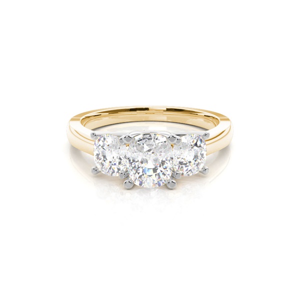 Two tone Trilogy Diamond Engagement Ring