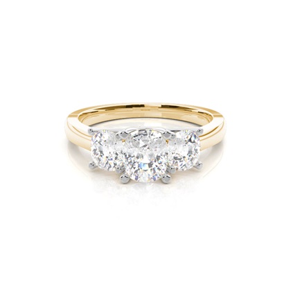 Two tone Trilogy Diamond Engagement Ring