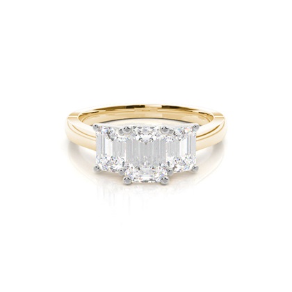 Two tone Trilogy Diamond Engagement Ring