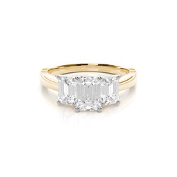 Two tone Trilogy Diamond Engagement Ring