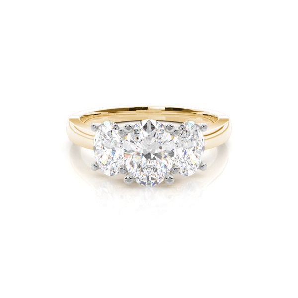 Two tone Trilogy Diamond Engagement Ring