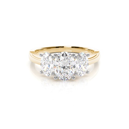 Two tone Trilogy Diamond Engagement Ring