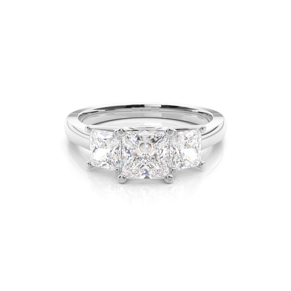 Two tone Trilogy Diamond Engagement Ring