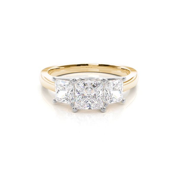 Two tone Trilogy Diamond Engagement Ring