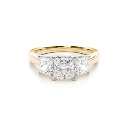 Two tone Trilogy Diamond Engagement Ring