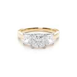 Two tone Trilogy Diamond Engagement Ring