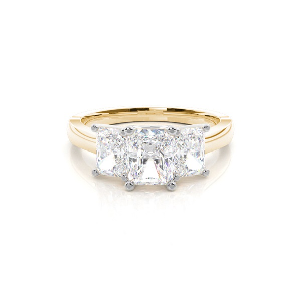 Two tone Trilogy Diamond Engagement Ring