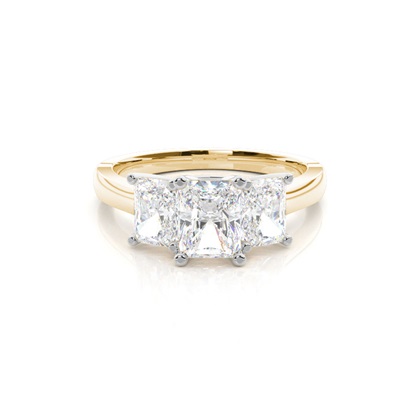 Two tone Trilogy Diamond Engagement Ring