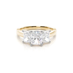 Two tone Trilogy Diamond Engagement Ring